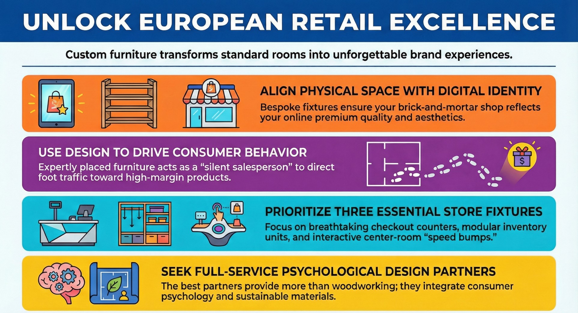 best place to buy custom retail store furniture in Europe